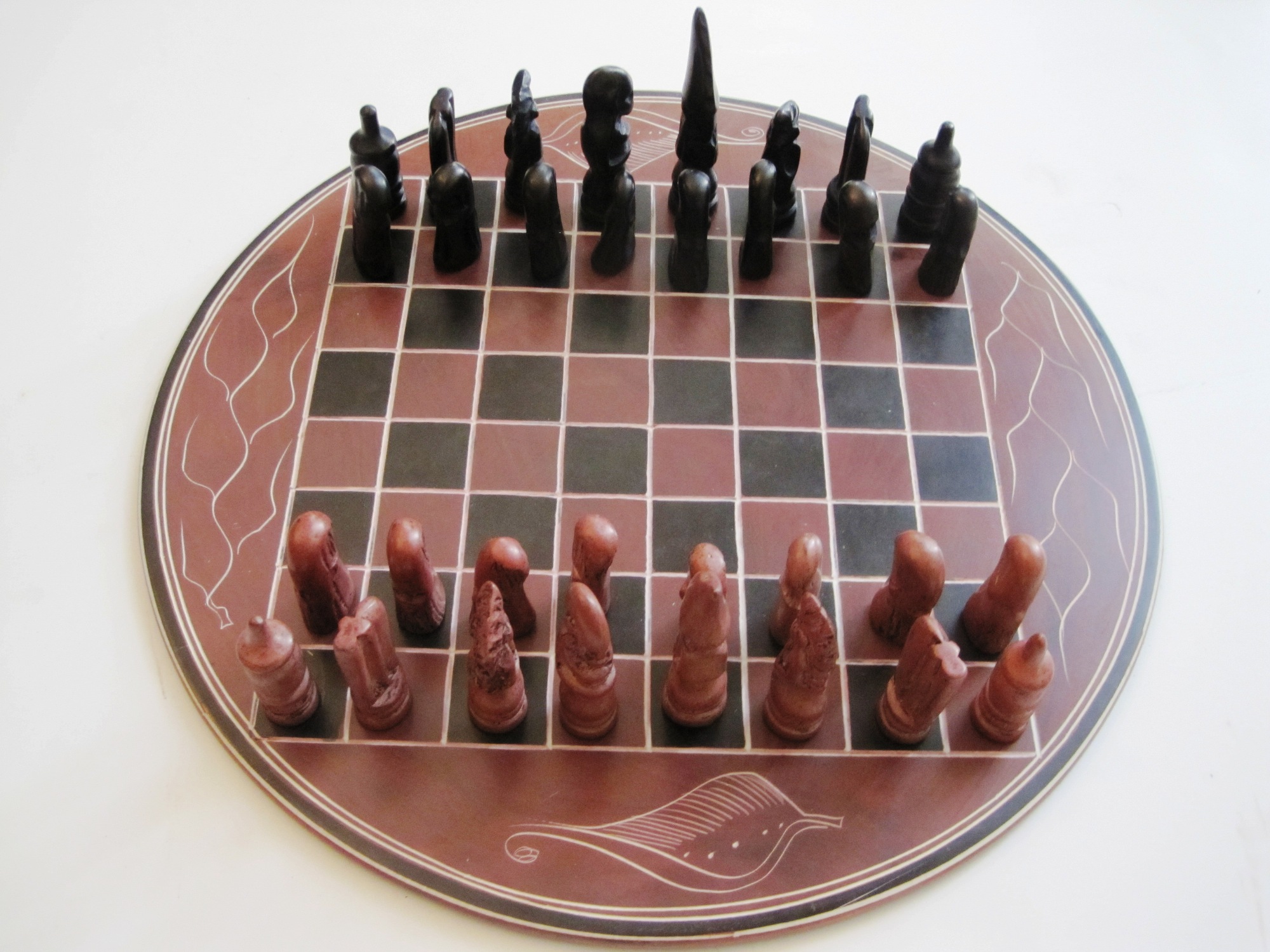 Kenya Soapstone Chess Set - Round 12\"  #4
