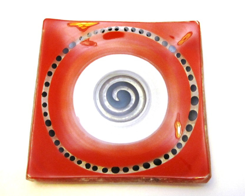 Handcrafted Glass Mini Square Plate #001